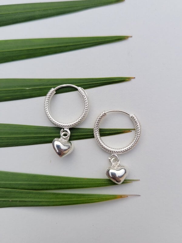 925 Silver Jewelry | 10mm Silver Bali Hoop Earrings - 7772